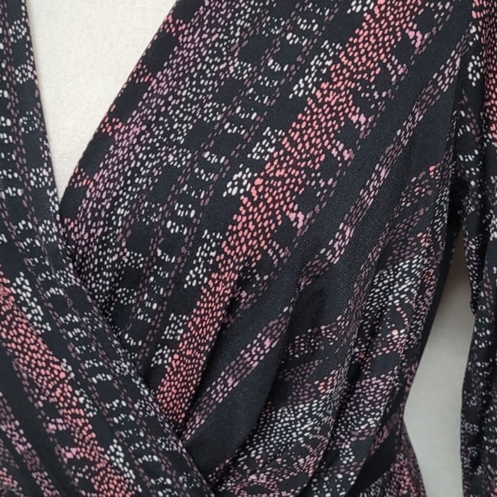 Bcbgeneration Burgundy Multi Surplice Neckline Lo… - image 7